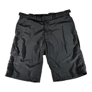 Mens Cannondale XL Black Nylon Side Cinch Cargo Pocket Bike Shorts